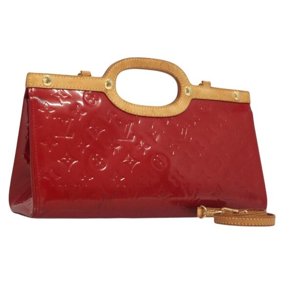 LOUIS VUITTON Monogram Vernis Roxbury Drive Hand Bag 2way Red M91987 Auth 130922 - Picture 1 of 15